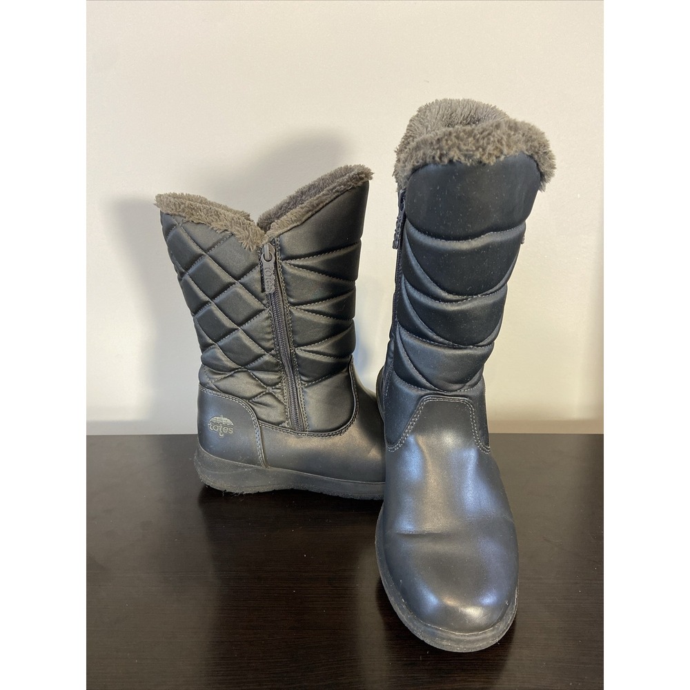 Totes Edgen black Snow Boots Shoes Women's Size 8M